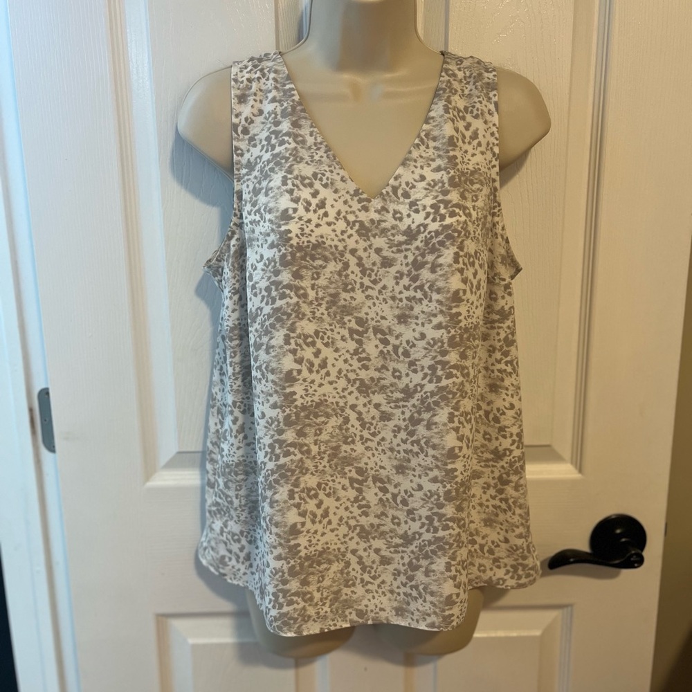 Nine West Grey Animal Print Tank Top